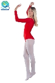 BODY DANZA IN LYCRA MANICA LUNGA ROSSA DONNA